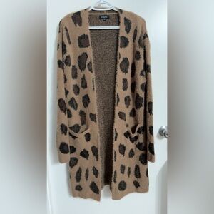 Eclipse Fuzzy Leopard Cardigan Sweater